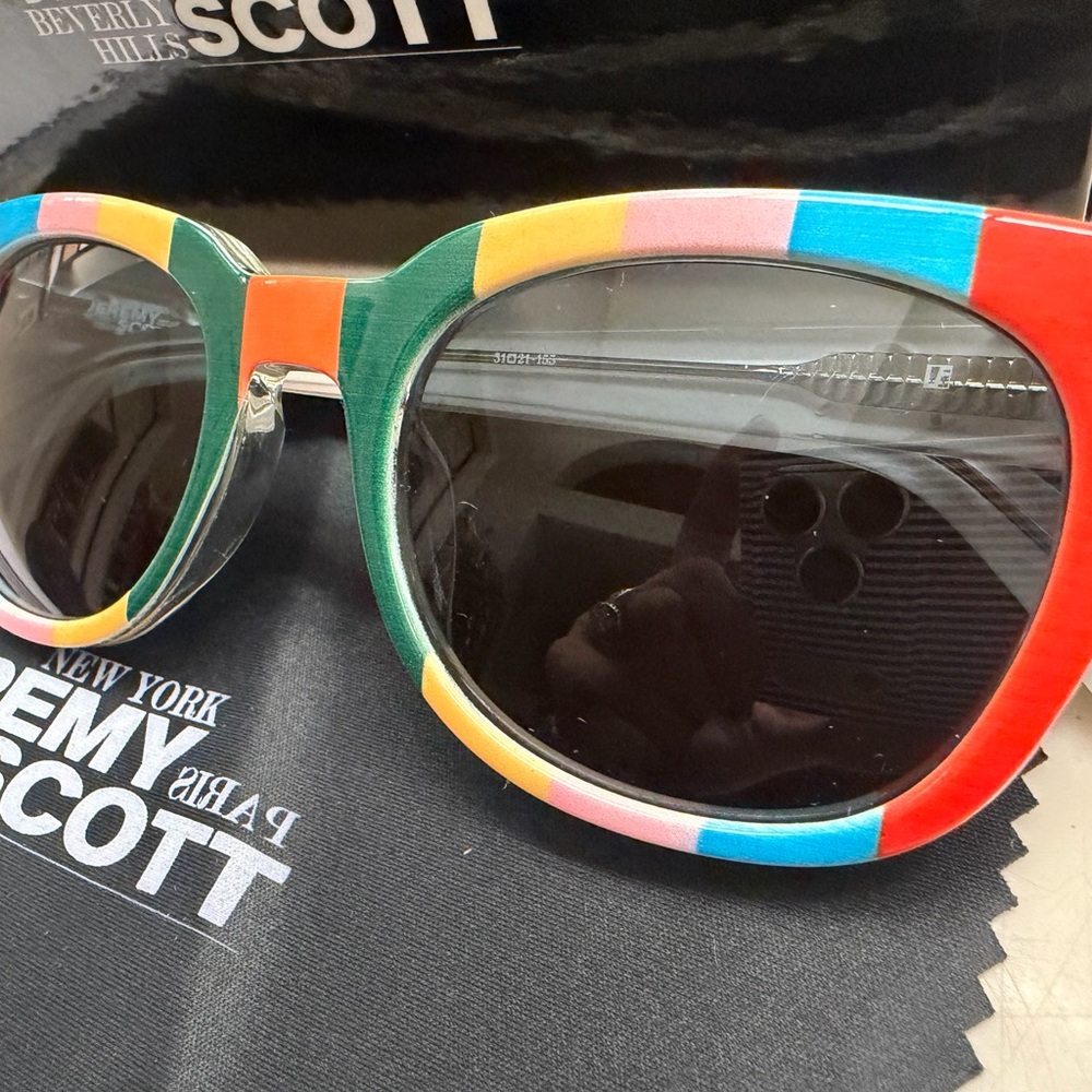 Jeremy Scott Vibrant Multicolor Colorblock Sunglasses // - Picture 3 of 6
